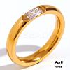 304 Stainless Steel Pave Cubic Zirconia Finger Rings FS-WG61B2A-12-1