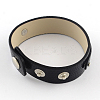 Imitation Leather Cord Snap Bracelets X-WACH-S001-1A-3