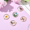 5Pcs 5 Styles Transparent Clear Epoxy Resin Pendants RESI-YW0004-21-4