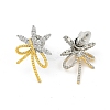 Bowknot Brass Micro Pave Cubic Zirconia Stud Earrings for Women EJEW-Q391-33PG-3