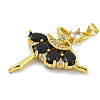 Rack Plating Brass Micro Pave Cubic Zirconia Pendants KK-G513-94G-03-2