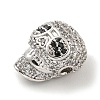 Brass Micro Pave Black Cubic Zirconia Beads ZIRC-P119-22P-2