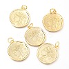 Brass Micro Pave Clear Cubic Zirconia Charms ZIRC-O036-21G-1