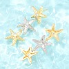 Brass Micro Pave Cubic Zirconia Dangle Stud Earrings EJEW-G471-29B-GP-1