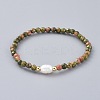 Natural Unakite Beads Stretch Bracelets BJEW-JB04676-03-1