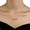 Colorful Enamel Smile Face Pendant Necklace with 201 Stainless Steel Cable Chains NJEW-D055-05G-2
