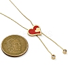 PVD Vacuum Plating 304 Stainless Steel Enamel Heart Pendant Necklaces NJEW-C063-04G-01-5