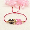 Friendship Leaf Loom Pattern Seed Beads Bracelets for Women BJEW-C011-19-3