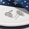 Brass Micro Pave Clear Cubic Zirconia Stud Earrings EJEW-R016-01P-2