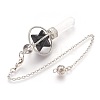 Natural Dyed & Heated Black Agate Dowsing Pendulums KK-F756-06F-2