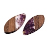 Transparent Resin and Walnut Wood Pendants RESI-T057-05H-3