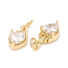 Brass Inlaid Clear Cubic Zirconia Charms KK-A161-29G-C-3