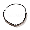 Retro Glass Rhinestone & Plastic Beaded Elastic Rubber Hair Headband for Women Girls OHAR-B005-01B-2