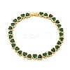Rack Plating Brass Pave Cubic Zirconia Heart Link Bracelets BJEW-Q347-05G-01-1
