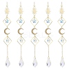 Electroplate Glass Star & Teardrop Window Hanging Suncatchers HJEW-JM00850-1