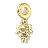 Rack Plating Brass Pave Cubic Zirconia European Dangle Charms X-KK-R163-08B-G-1