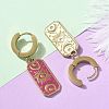 304 Stainless Steel Enamel Hoop Earrings for Women STAS-Z105-01G-05-3