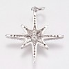 Brass Micro Pave Cubic Zirconia Pendants ZIRC-E145-52-3