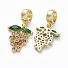 Brass Micro Pave Cubic Zirconia European Dangle Charms LS-ZIRC-F074-05G-2