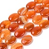 Natural Striped Agate/Banded Agate Beads Strands G-Q182-01E-1