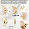 2Pcs Brass Clear Cubic Zirconia Box Clasps KK-BBC0018-43-2
