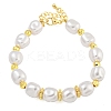 Rack Plating Brass and ABS Imitation Pearl Bracelets BJEW-B106-16G-1