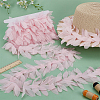 4.9~5 Yards Polyester Leaf Lace Ribbon DIY-FG0002-84-5