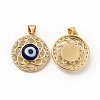 Rack Plating Brass Micro Pave Clear Cubic Zirconia Pendants LAMP-A153-07G-04-1