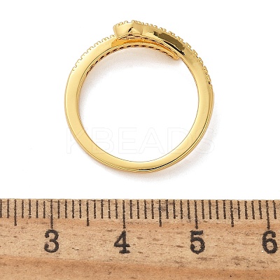 Brass Micro Pave Cubic Zirconia Finger Rings RJEW-C120-30A-G-1