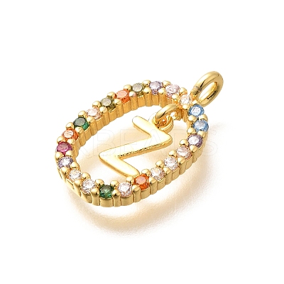 Brass Micro Pave Cubic Zirconia Pendants ZIRC-P123-01G-Z02-1