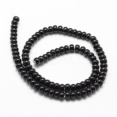 Natural Black Onyx Beads Strands G-P161-19-6x4mm-1