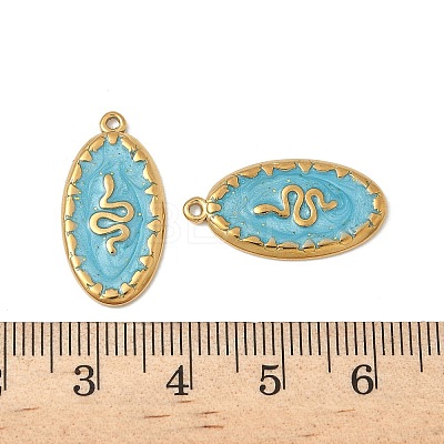 304 Stainless Steel Enamel Pendants STAS-V015-34G-1
