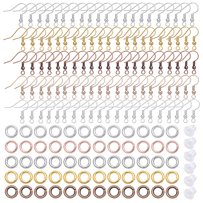 200Pcs 5 Color Brass Earring Hooks KK-SP0001-42-1