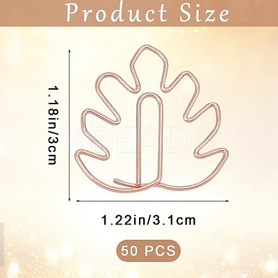 50Pcs Iron Paper Clips OFST-CP0001-05RG-1