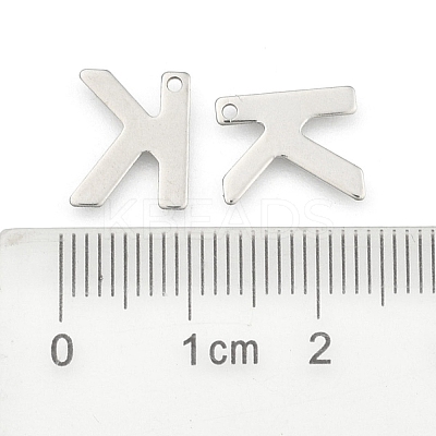 Tarnish Resistant 304 Stainless Steel Letter Charms STAS-O072-K-1