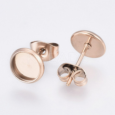Ion Plating(IP) 304 Stainless Steel Stud Earrings Settings X-STAS-E117-13RG-1