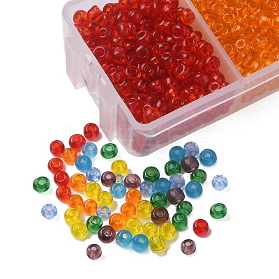 1561Pcs 7 Colors 8/0 Transparent Glass Seed Beads SEED-FS0001-08-1