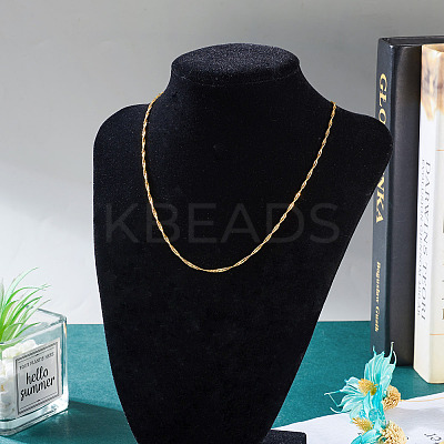 Brass Singapore Chain Necklace NJEW-TA0001-17-1