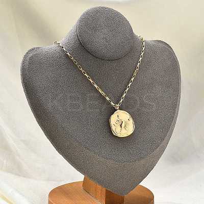 304 Stainless Steel Constellation Pendant Necklaces NJEW-K392-01G-08-1