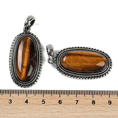 Natural Tiger Eye Pendants G-I370-07AS-07-1