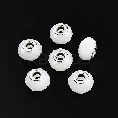 Imitation Jade Glass European Beads GPDL-N004-B14mm-B01-1
