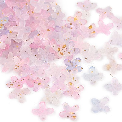 Metal Enlaced Acrylic Bead Caps OACR-G044-01C-1