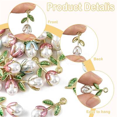 20Pc 5 Colors Alloy Enamel Pendants ENAM-FS0004-07-1