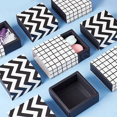 Square Folding Cardboard Small Cake Drawer Box CON-WH0084-49A-1