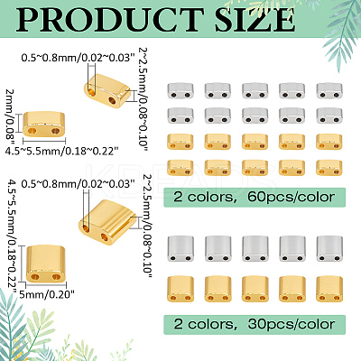 180Pcs 4 Styles 2-Hole Glass Seed Beads SEED-ME0001-09B-1