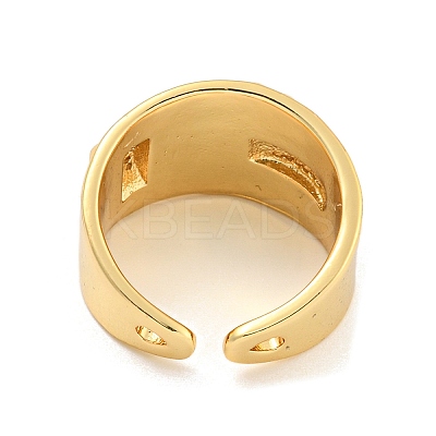 Cubic Zirconia Open Cuff Ring RJEW-L121-030G-1