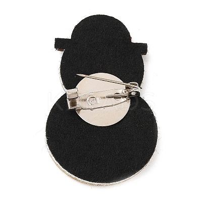 Christmas Theme PU Leather Brooch JEWB-C004-01D-1