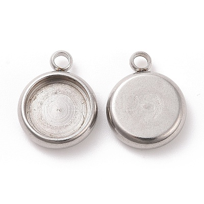 Tarnish Resistant 304 Stainless Steel Pendant Cabochon Settings X-STAS-K202-03C-P-1
