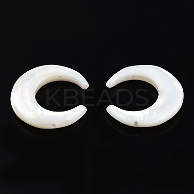 Natural White Shell Connector Charms SSHEL-N034-159-1