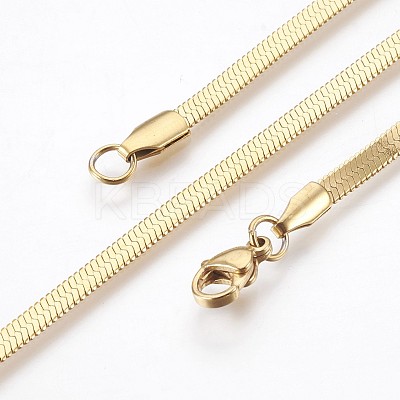 Ion Plating(IP) 304 Stainless Steel Herringbone Chain Bracelets BJEW-P236-15G-1